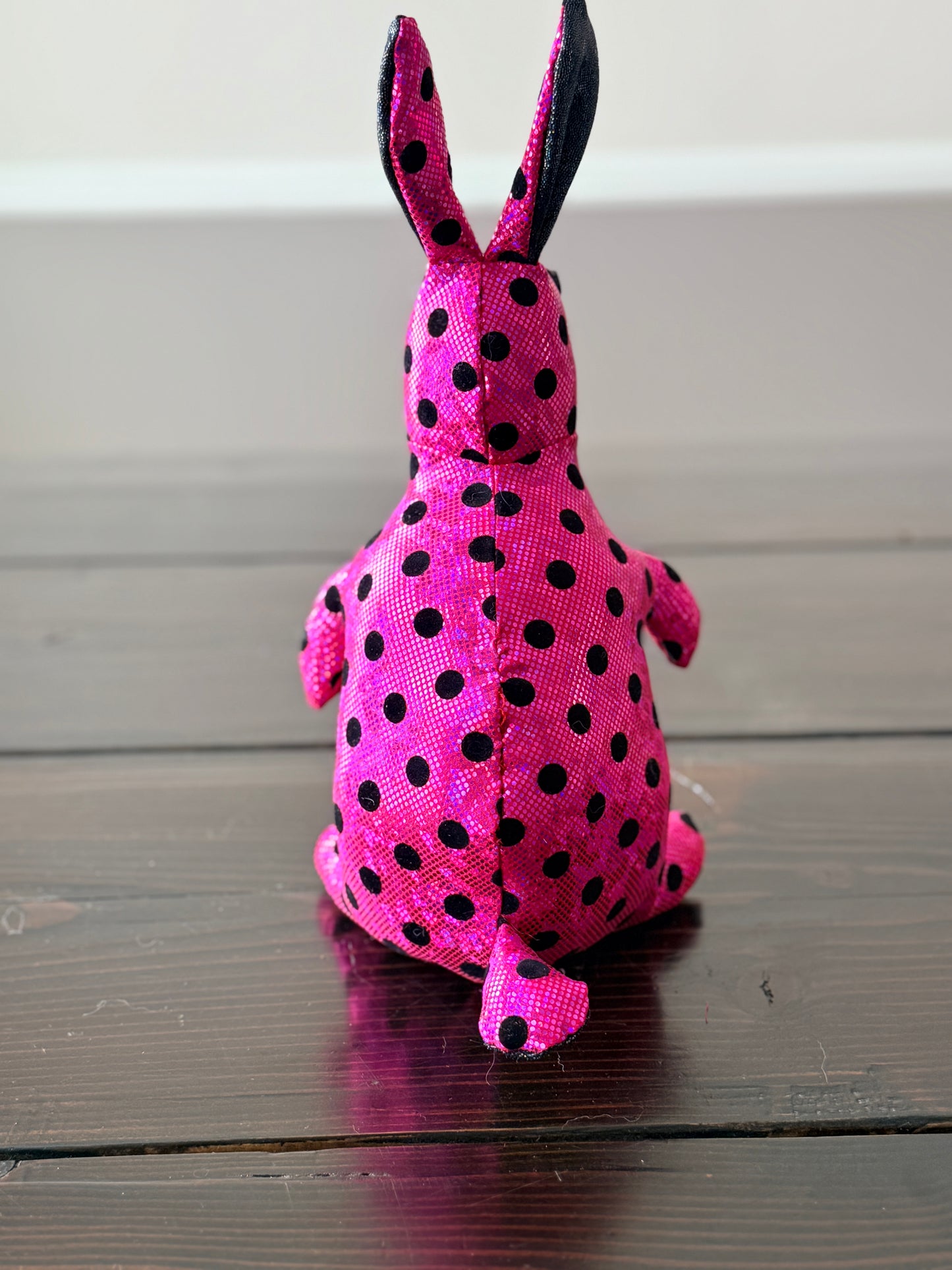 DIY Bunny 14" Rabbit Plush Complete Sewing Kit - Pink Sparkle Polka Dot - Intermediate Pattern + Supply Set