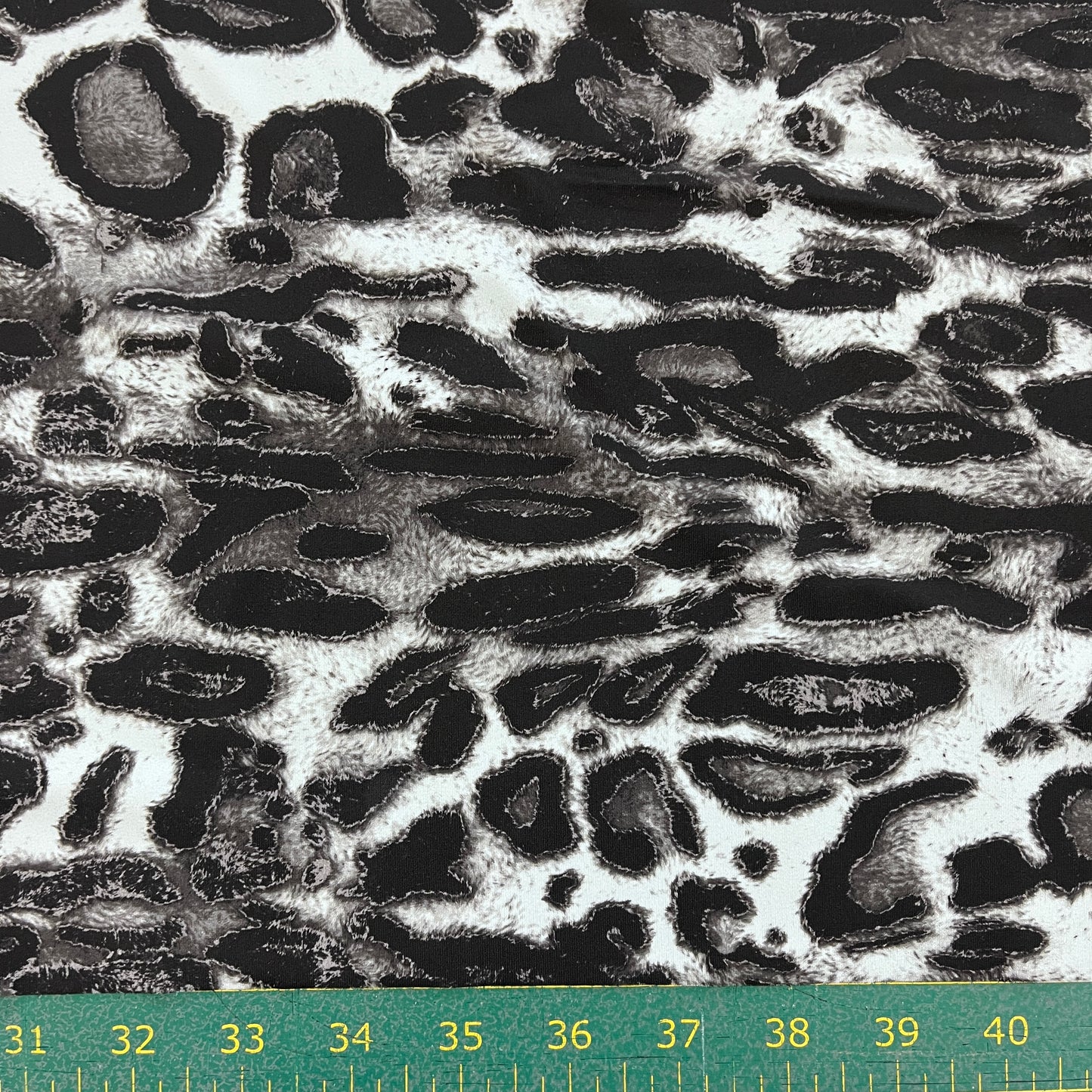 Black & White Leopard Print Nylon/Spandex Stretch Fabric by-the-yard