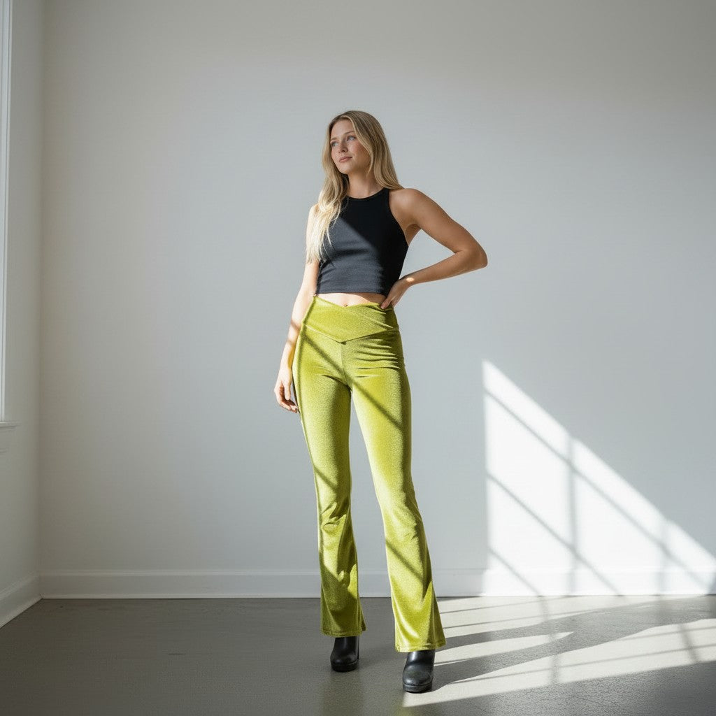 Crossover V-Waist Bootcut Pants PDF Sewing Pattern Download
