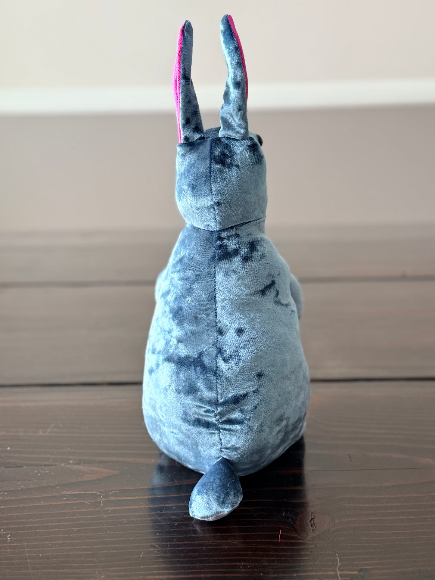 DIY Bunny 14" Rabbit Plush Complete Sewing Kit - Teal Crushed Velvet - Intermediate Pattern + Supply Set