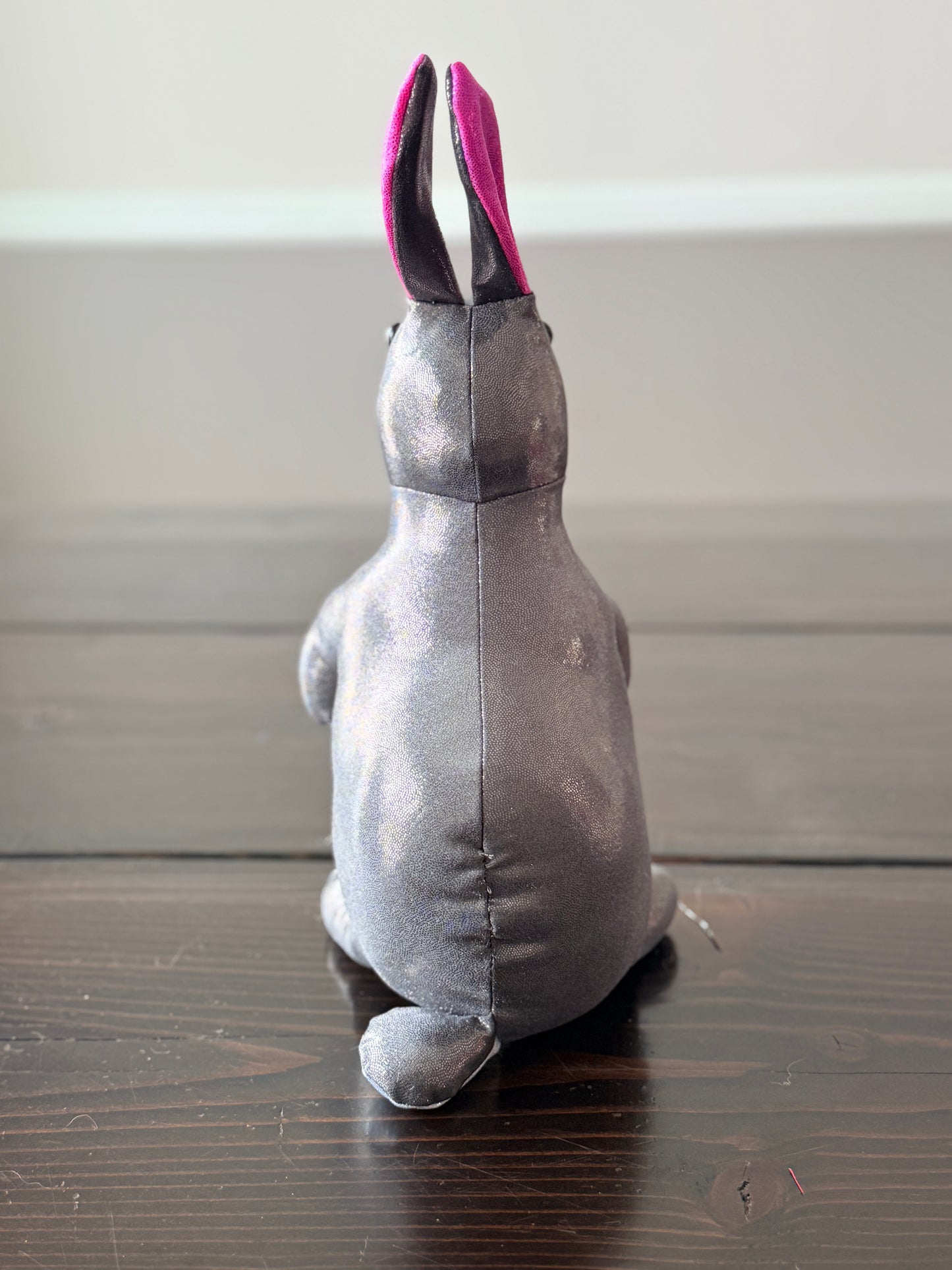 DIY Bunny 14" Rabbit Plush Complete Sewing Kit - Silver Metallic Sparkle - Intermediate Pattern + Supply Set