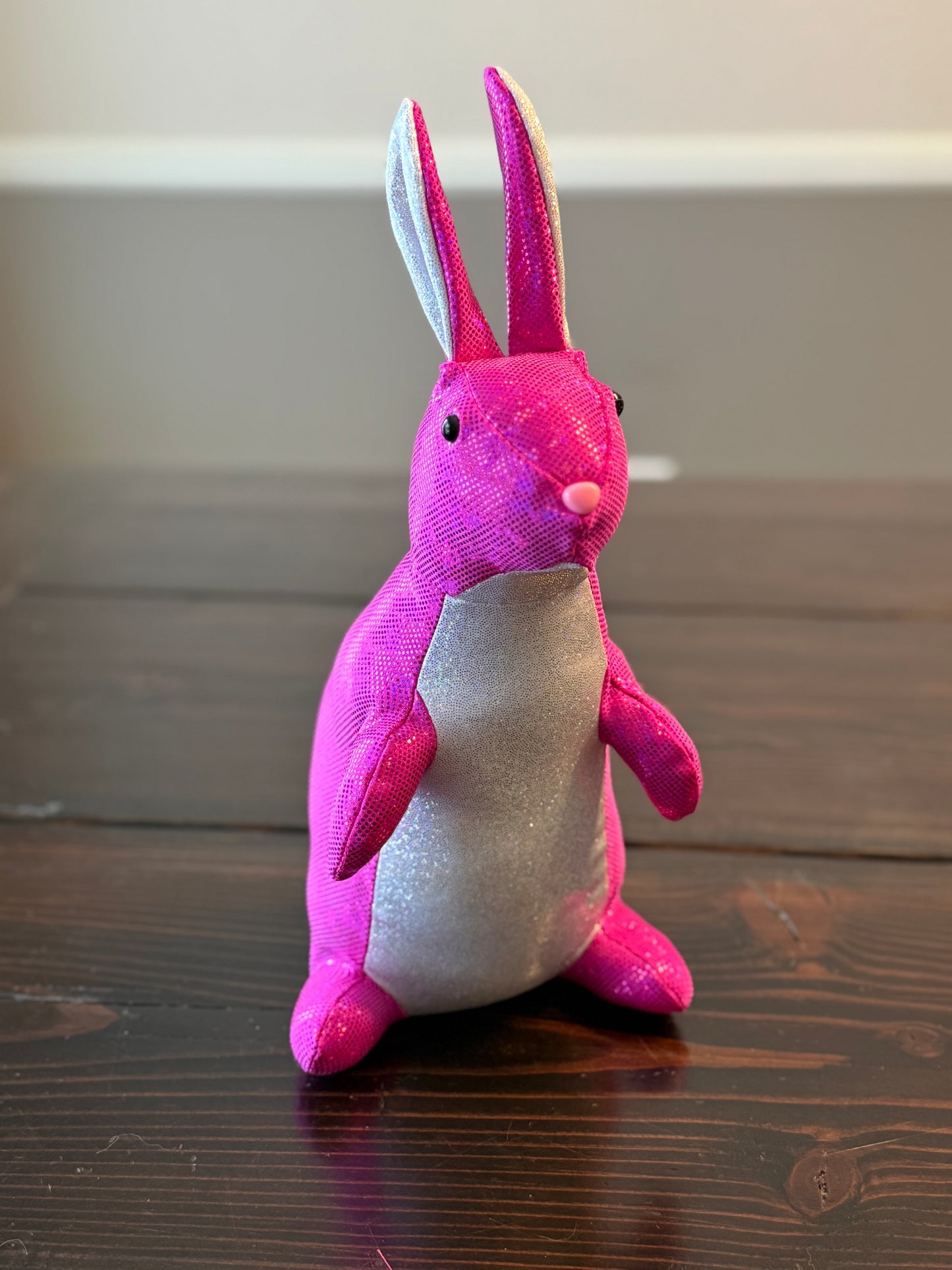 DIY Bunny 14" Rabbit Plush Complete Sewing Kit - Pink Sparkly - Intermediate Pattern + Supply Set