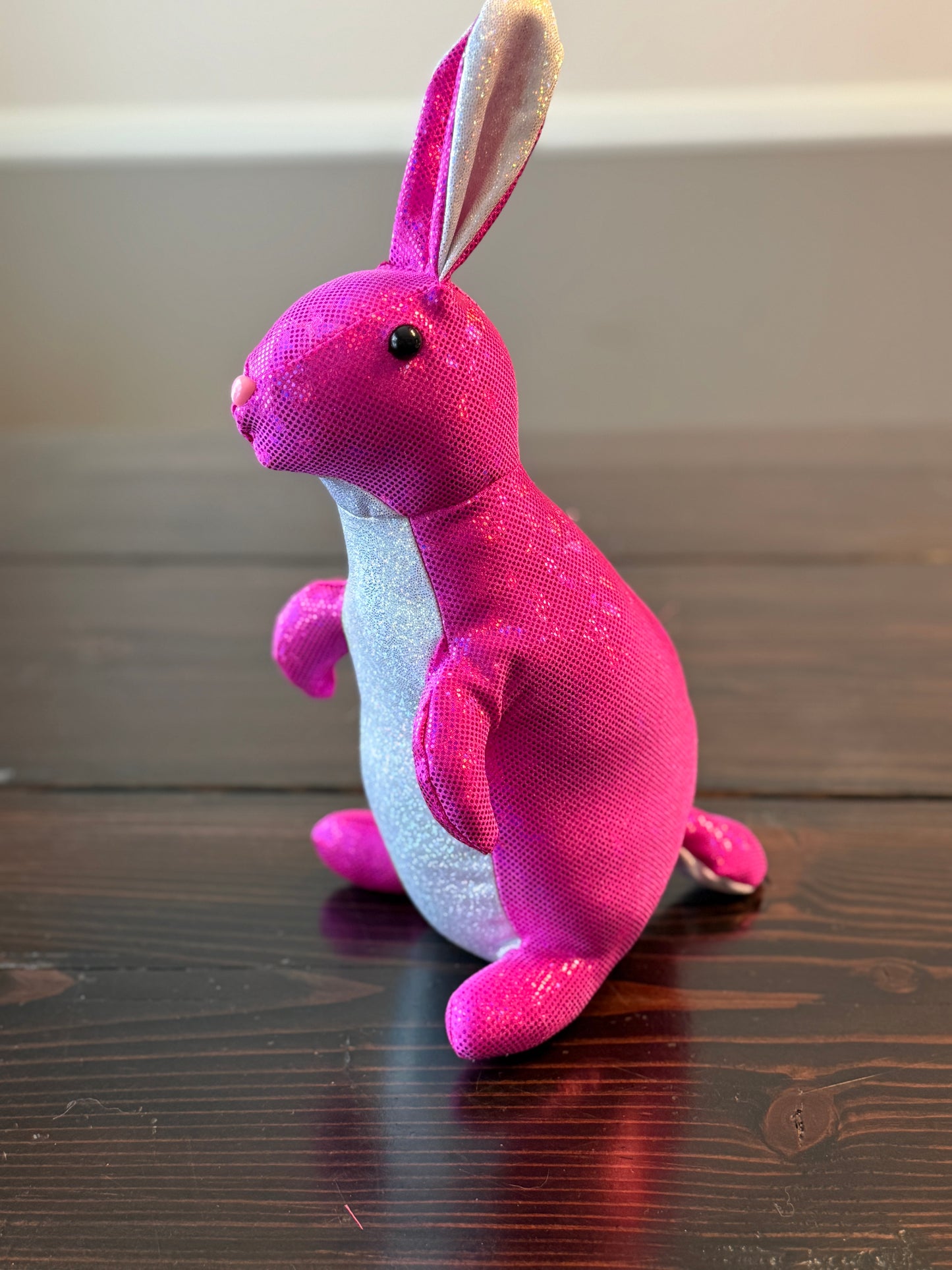 DIY Bunny 14" Rabbit Plush Complete Sewing Kit - Pink Sparkly - Intermediate Pattern + Supply Set