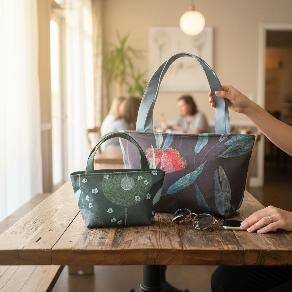 Small & Medium Tote Handbag w/Zipper PDF SEWING Pattern - DIY Traveler Tote Digital Download