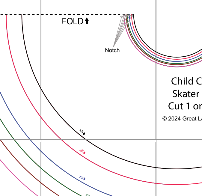 Child Circle Skater Skirt PDF Downloadable Sewing Pattern Beginner