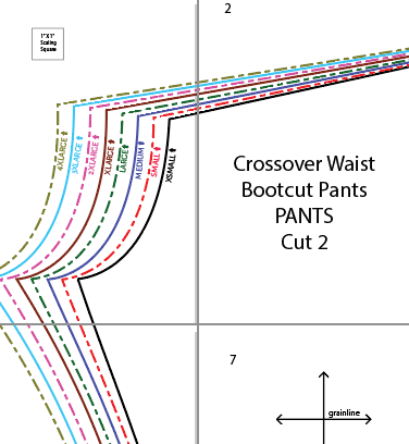 Crossover V-Waist Bootcut Pants PDF Sewing Pattern Download
