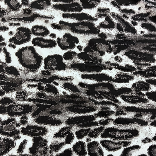 Black & White Leopard Print Nylon/Spandex Stretch Fabric by-the-yard