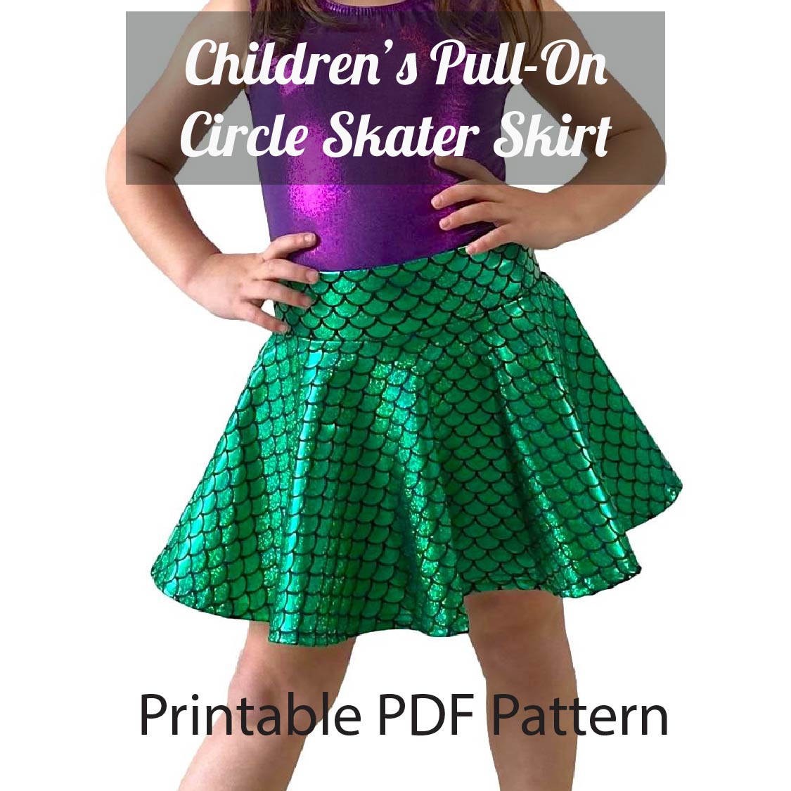 Child Circle Skater Skirt PDF Downloadable Sewing Pattern Beginner