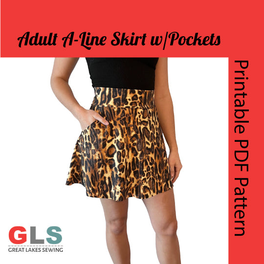 A-Line Skirt w/ Pockets PDF Downloadable Sewing Pattern
