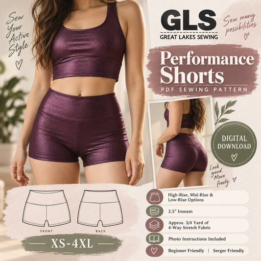 Performance Dance Shorts PDF Sewing Pattern Download