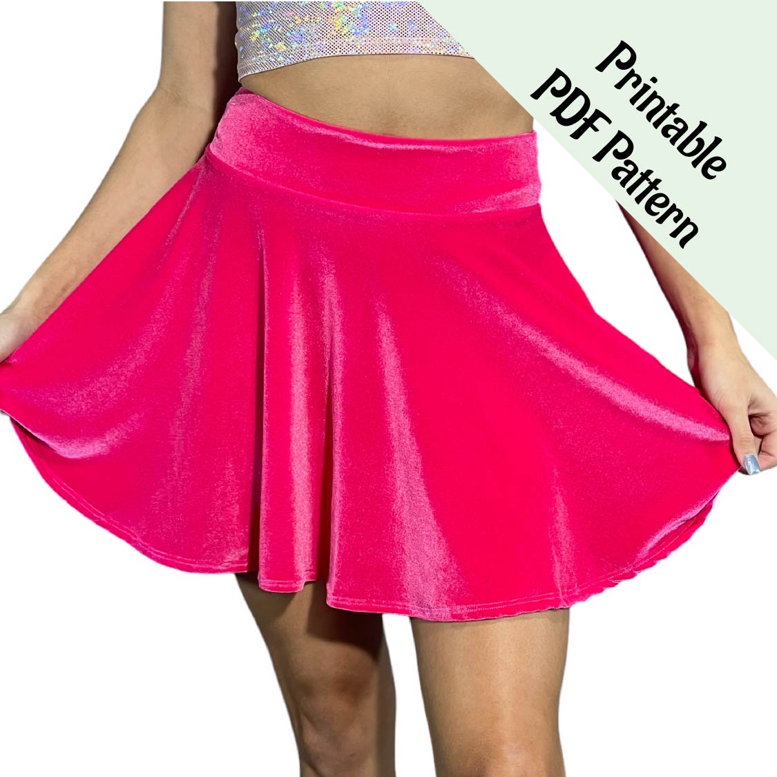 Adult Circle Skater Skirt PDF Downloadable Sewing Pattern
