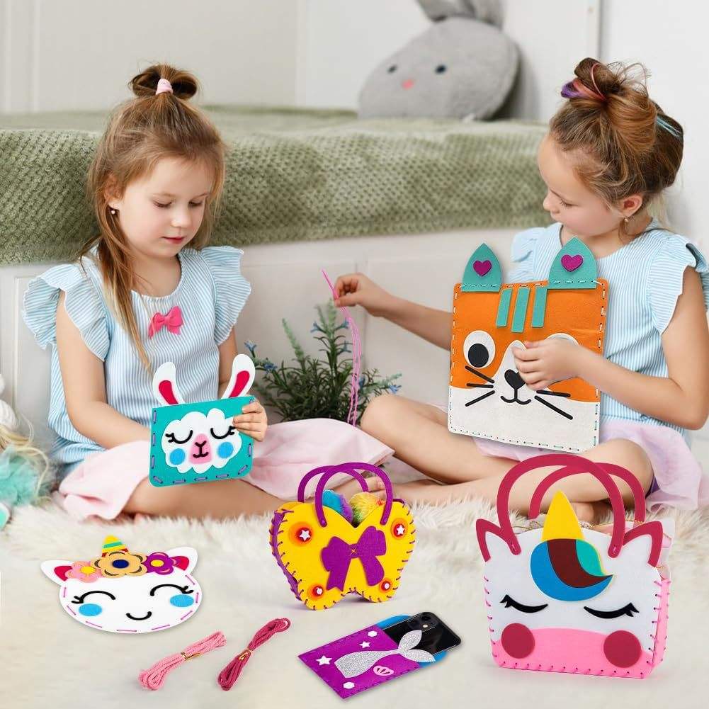 Children's Sewing Kit of 8 Handbags Hand-Sewing Projects for Beginners