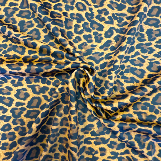 Brown Leopard Print Nylon/Spandex Stretch Fabric by-the-yard
