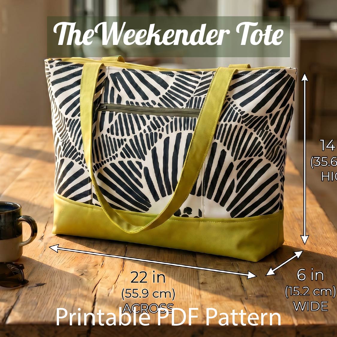The Sara Weekender Tote Bag Sewing Pattern – PDF Pattern | Large Travel Tote DIY | Instant Download