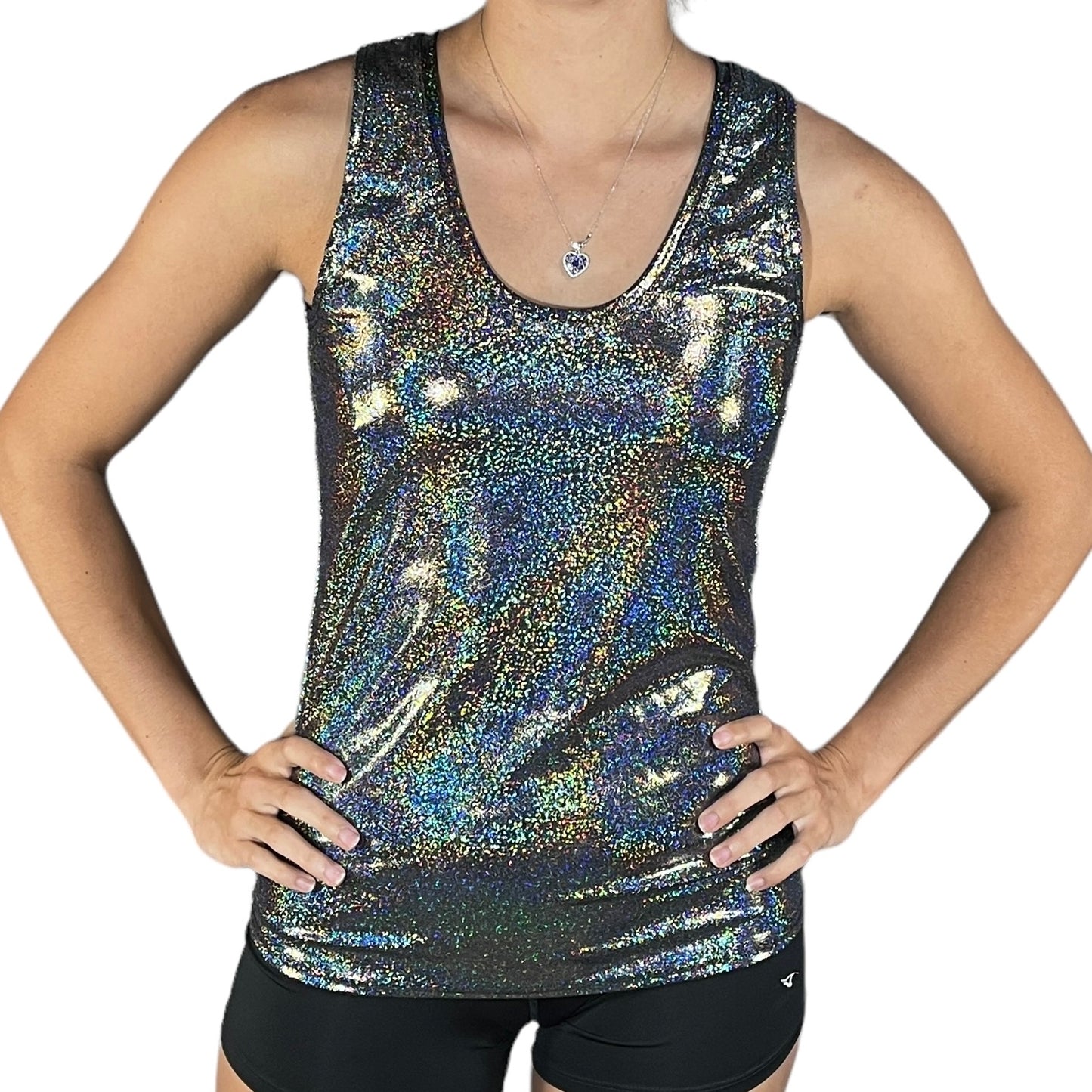 Custom Printed Women's Sparkle Athletic Tank Top