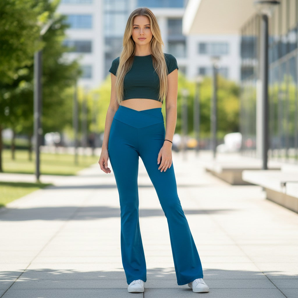 Crossover V-Waist Bootcut Pants PDF Sewing Pattern Download