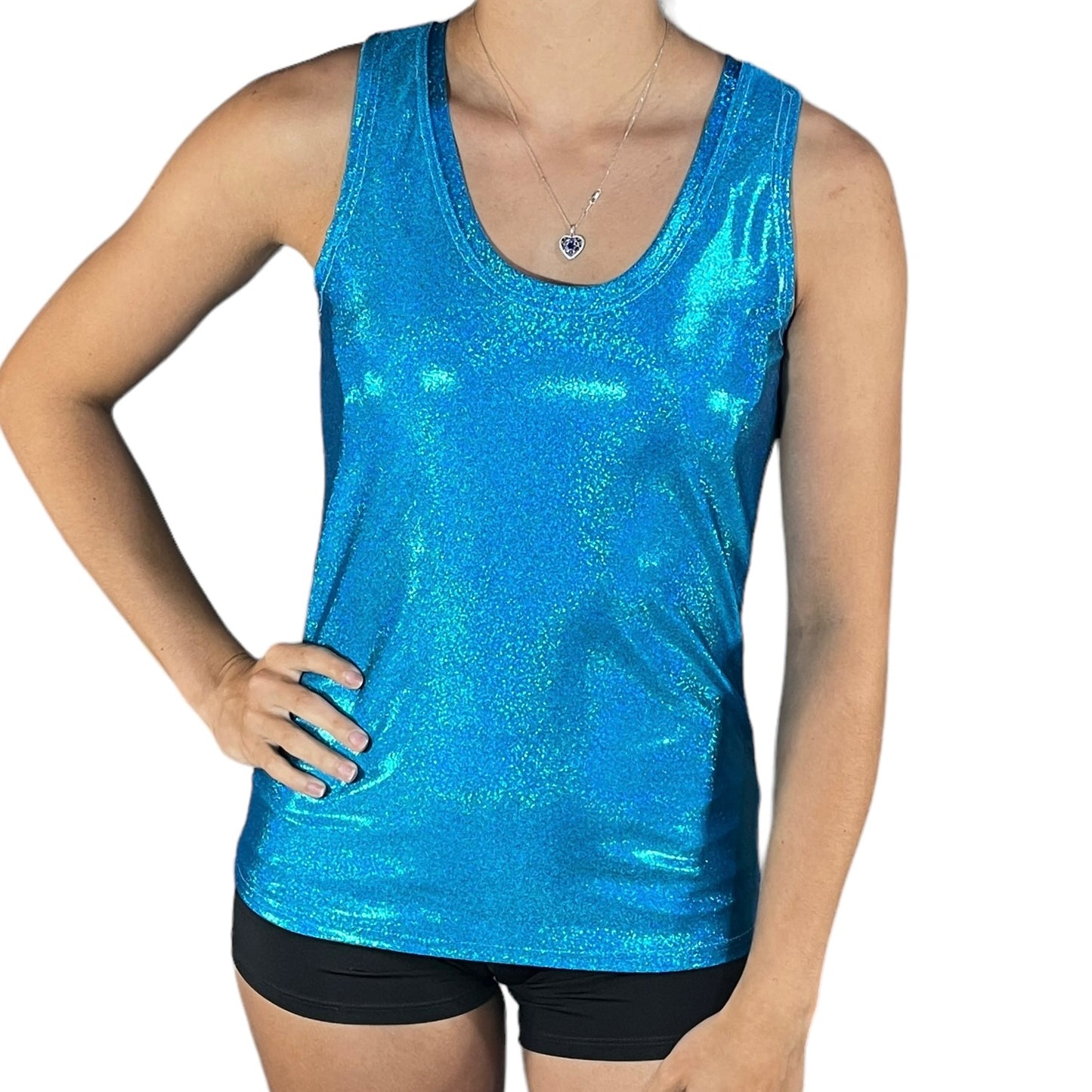 Custom Printed Women's Sparkle Athletic Tank Top